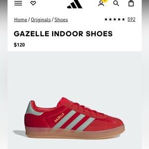 Brand new adidas gazelle red and teal sneakers